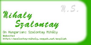 mihaly szalontay business card